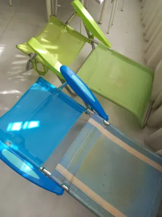 Sillas de Playa Plegables (Rojo y Verde)