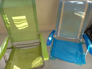Sillas de Playa Plegables (Rojo y Verde)