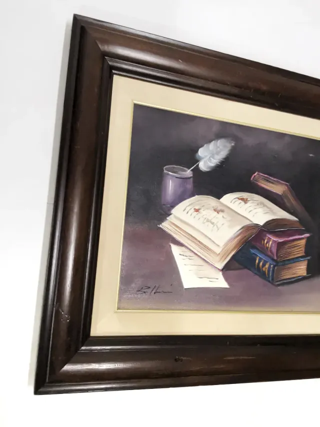 Óleo antiguo sobre lienzo firmado Bellan