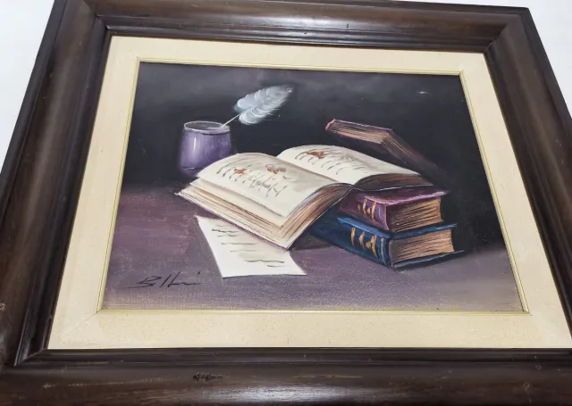 Óleo antiguo sobre lienzo firmado Bellan