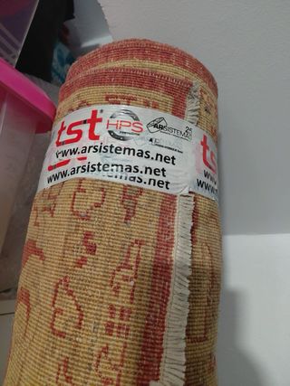 Alfombra Persa Lana Tejida Mano Beige/Rojo