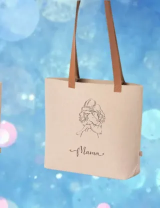 Bolso de fieltro con dibujo