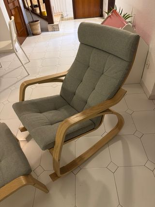 Sillón Mecedora Poäng con Reposapies