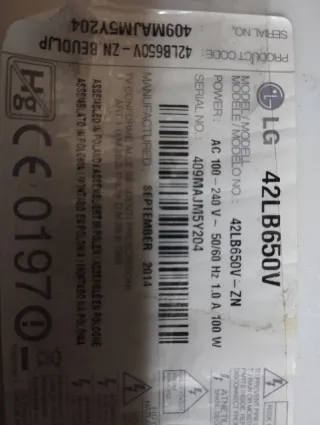 Despiece Placa LG 42LB650V. Placa madre está venda