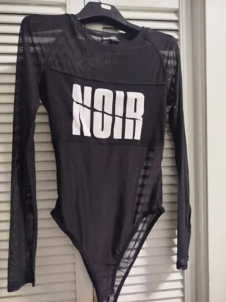 Body trasparente nero taglia S