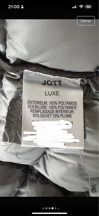 Abrigo Jott gris con capucha de pelo