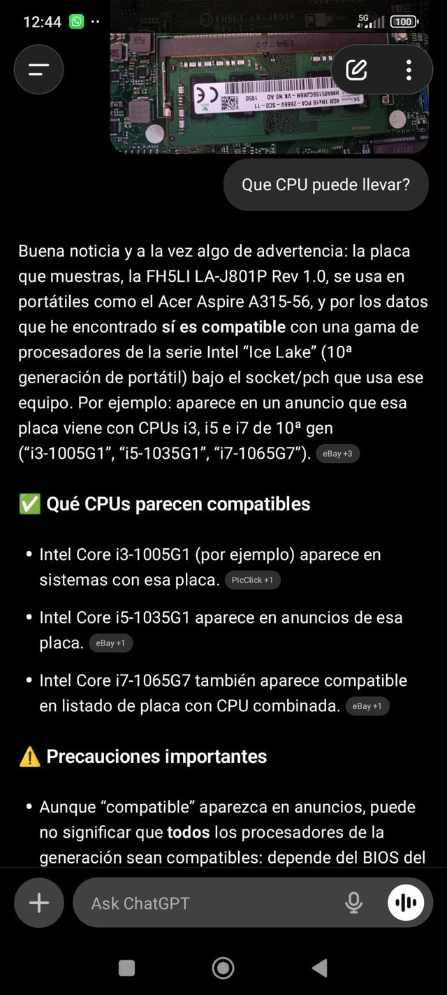 Portatil Acer en corto