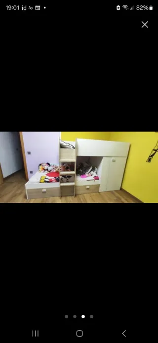 Litera cama con cajones y armario