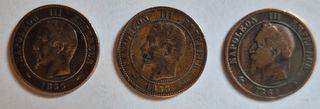 9 monete Francia Napoleone III 1853-1864
