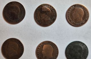 9 monete Francia Napoleone III 1853-1864