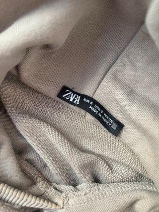 Sudadera Zara Algodón Etiqueta Negra color Topo