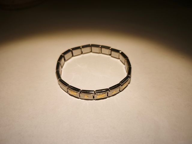 Bracciale elastico acciaio e oro 19 cm