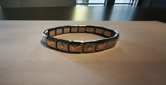 Bracciale elastico acciaio e oro 19 cm