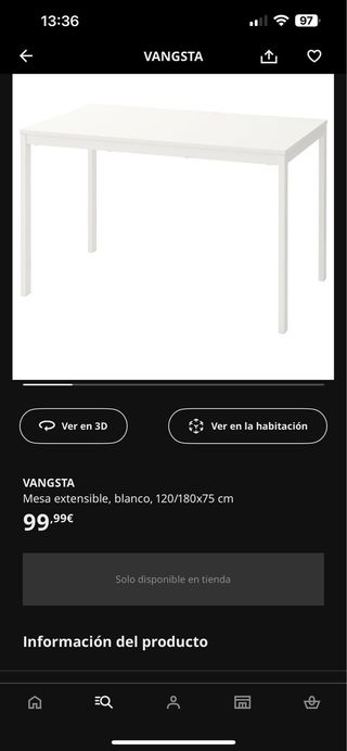 Mesa extensible VANGSTA Ikea 120/180cm