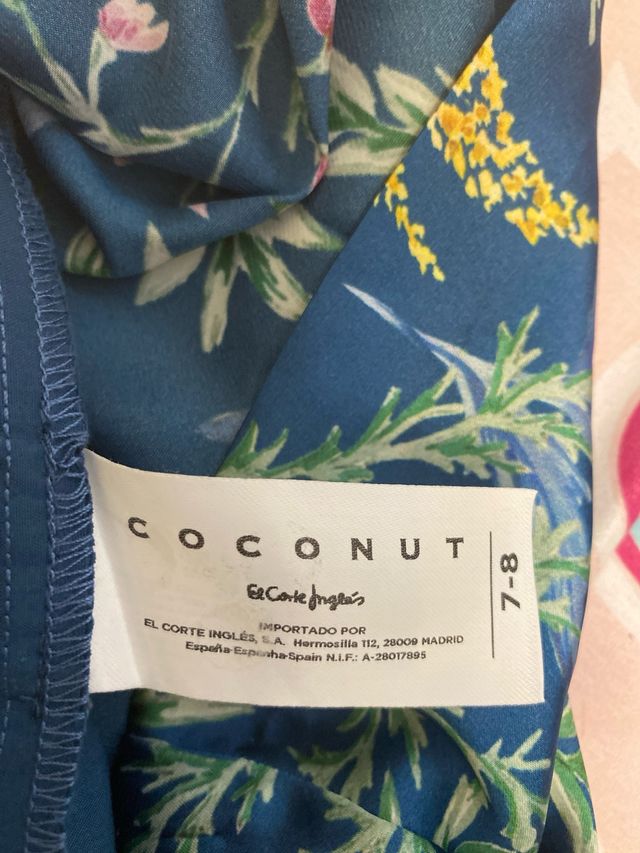 Vestido Coconut floral azul talla 7-8