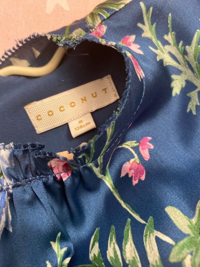 Vestido Coconut floral azul talla 7-8