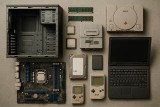 Piezas y equipos de PC antiguos