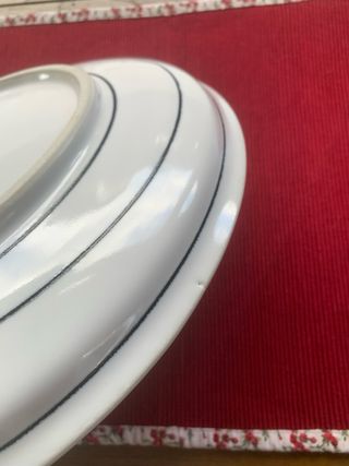 Piatto bianco con cerchi blu