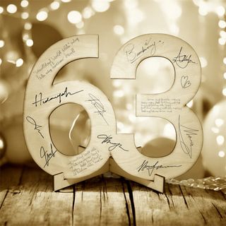 Número aniversario/cumpleaños de madera