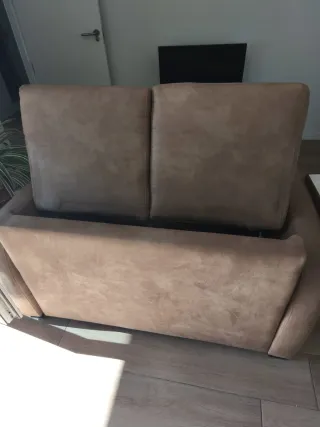 Sofá Cama Tela Marrón, forro antelina