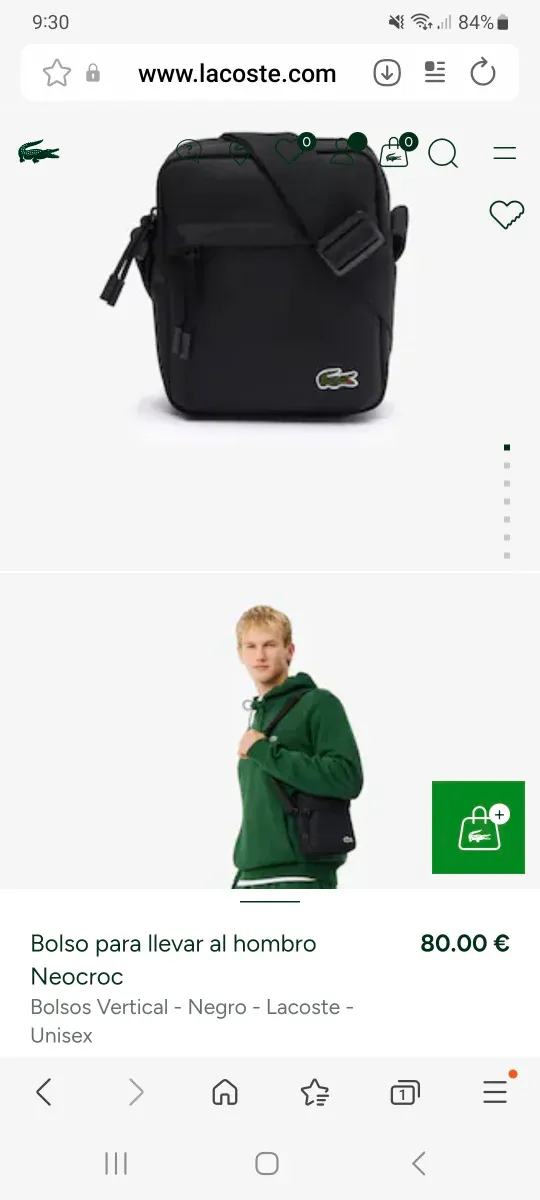 Bandolera Lacoste Negra