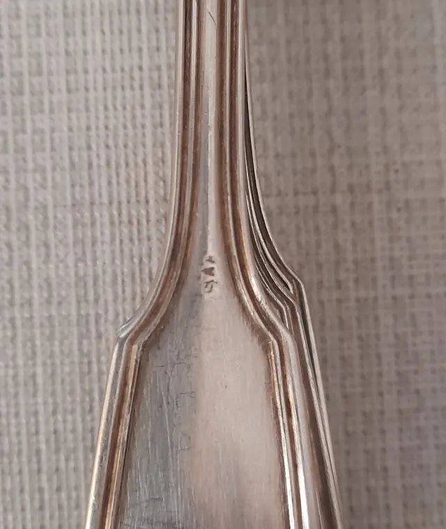 Juego cubiertos antiguos bañados en plata