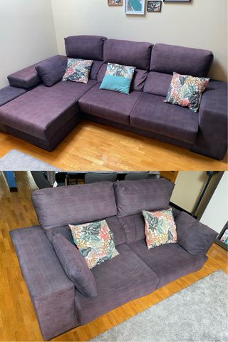 2 Sofás: 1 Chaise Longue + 1 Sofá 2 Plazas