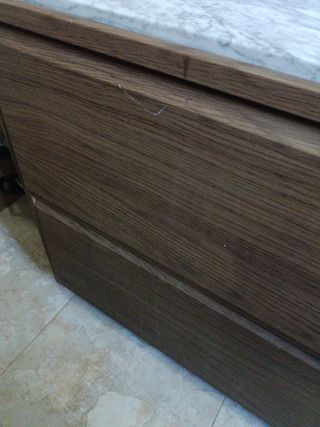 Mueble de lavabo de baño Ikea madera colgante