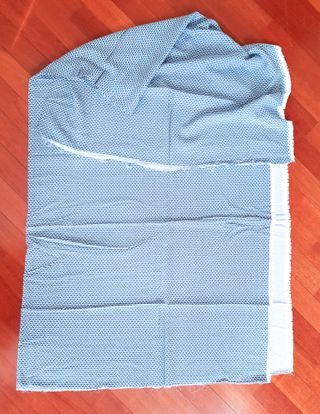 Scampolo fantasia bianco e turchese 160 x 140 cm