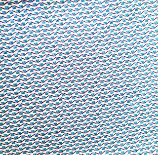 Scampolo fantasia bianco e turchese 160 x 140 cm