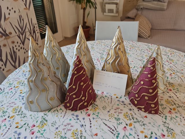 Candele natalizie decorative oro e rosso