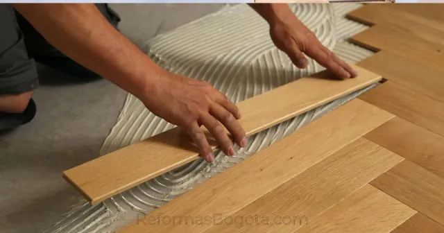 Montaje de suelos parquetista