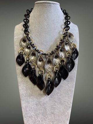 Collana donna con pendenti neri e oro