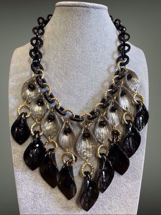 Collana donna con pendenti neri e oro