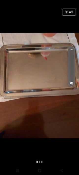 Vassoio vintage in metallo argentato