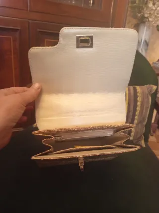 Conjunto vintage bolso y zapatos piel serpiente