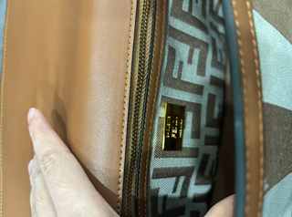 Bolso Fendi Beige y Marrón Rayas