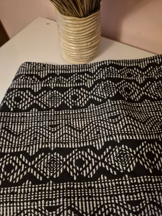 Falda Estampada Blanco y Negro XL