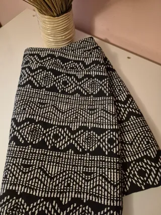 Falda Estampada Blanco y Negro XL