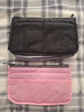 Bolsos organizadores negro y rosa