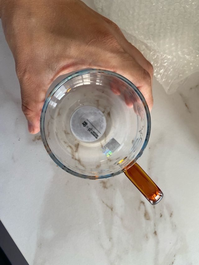 Taza cristal artesana diseño artístico caras chic