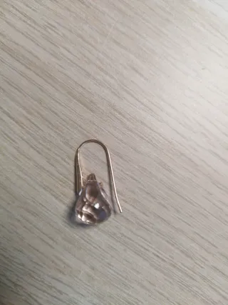 Pendiente Swarovski lágrima rosa y dorado