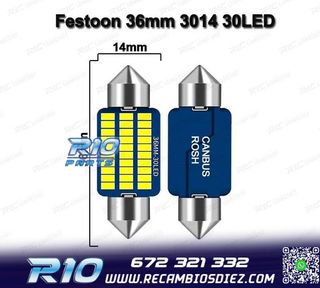 BOMBILLA LED CANBUS C10W FESTOON 36MM 30 LEDS