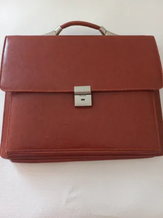 Borsa da ufficio in ecopelle marrone