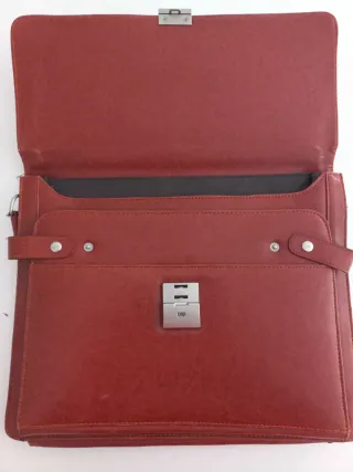 Borsa da ufficio in ecopelle marrone