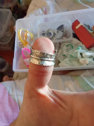 Anillo plata con piedra roja