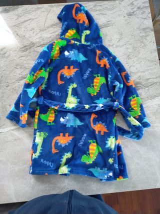 Vestaglia calda bambino dinosauri blu