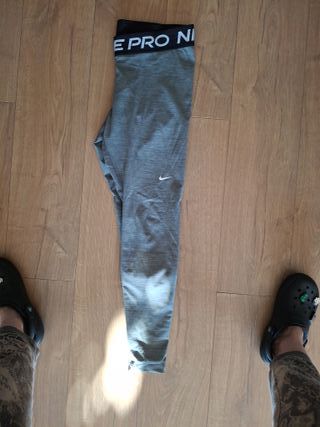 Mallas Nike Pro Dri Fit.Grises Mujer Talla L