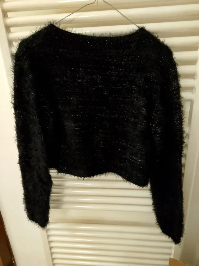 Coprispalla nero effetto pelo