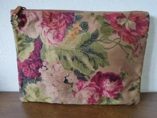 Pochette borsa Furla vintage pelle e tessuto